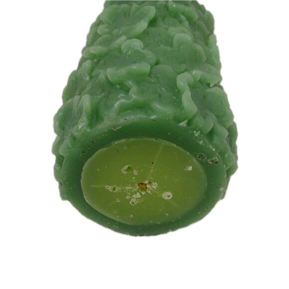 1970 Clover Candle Irish Mid Century Green Carved St. Patrick 6" Tall Chunky VNT - Picture 5 of 10